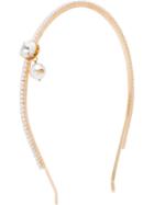 Miu Miu Faux-pearl Embellished Headband - Gold