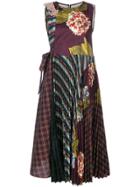 Antonio Marras Contrast Print Pleated Dress - Multicolour