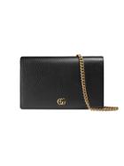 Gucci Gg Marmont Leather Mini Chain Bag - Black
