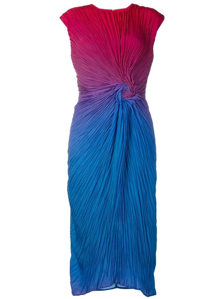 Sies Marjan Degrade Plissé Midi Dress - Blue