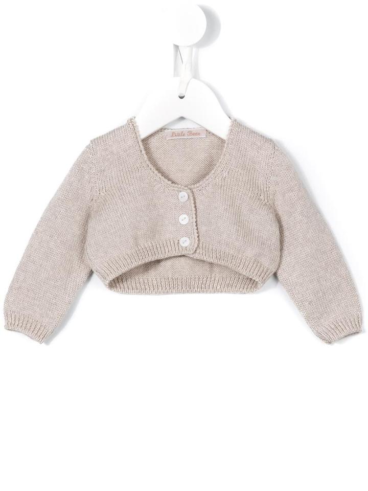 Little Bear - Long Sleeve Cardigan - Kids - Virgin Wool - 12 Mth, Nude/neutrals