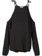 Rebecca Vallance 'stracciatella' Tie Neck Top, Women's, Size: 10, Black, Viscose