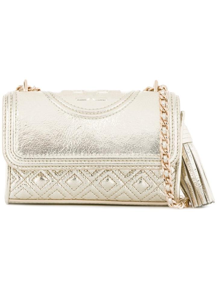 Tory Burch Small 'fleming' Crossbody Bag - Metallic