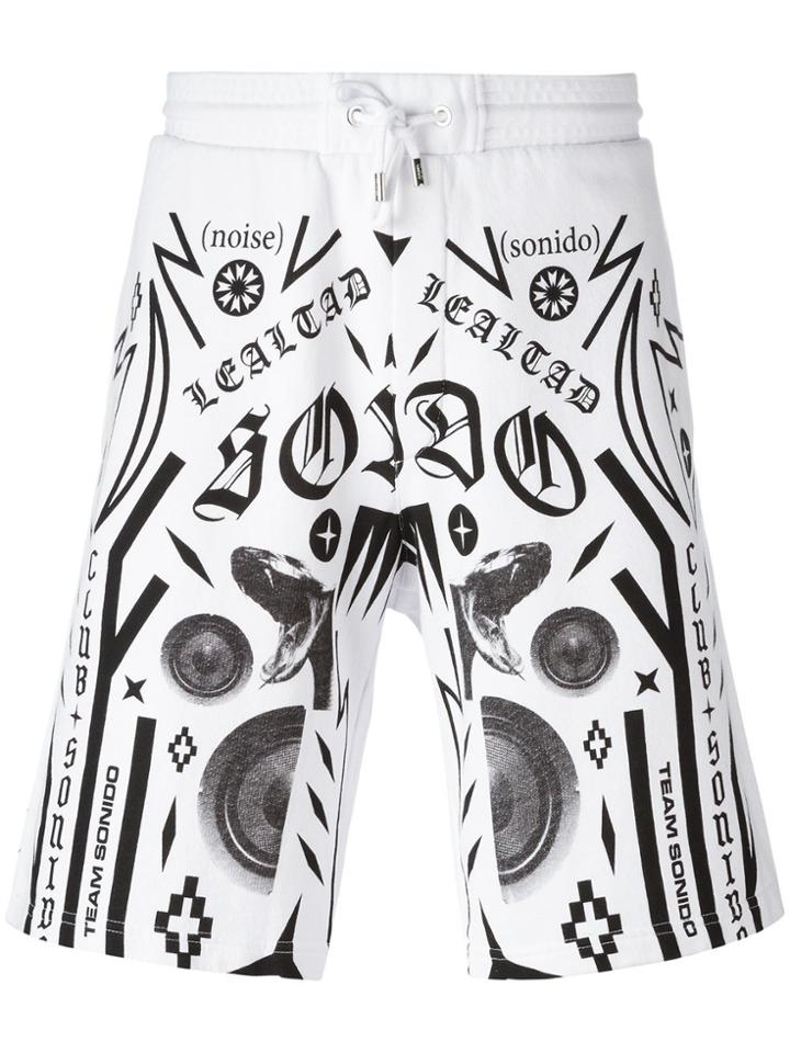 Marcelo Burlon County Of Milan Multiple Prints Sweat Shorts - White