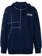 Adidas Contrast Logo Hoodie - Blue