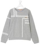 No21 Kids Teen Lace Detail Sweatshirt - Grey