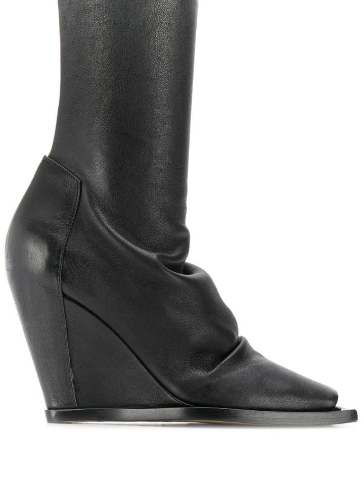 Rick Owens Sock Wedge Boots - Black