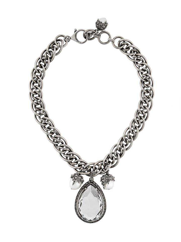 Alexander Mcqueen Jewelled Necklace - Metallic