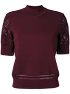 Carven Cut Out Knitted Top - Pink & Purple