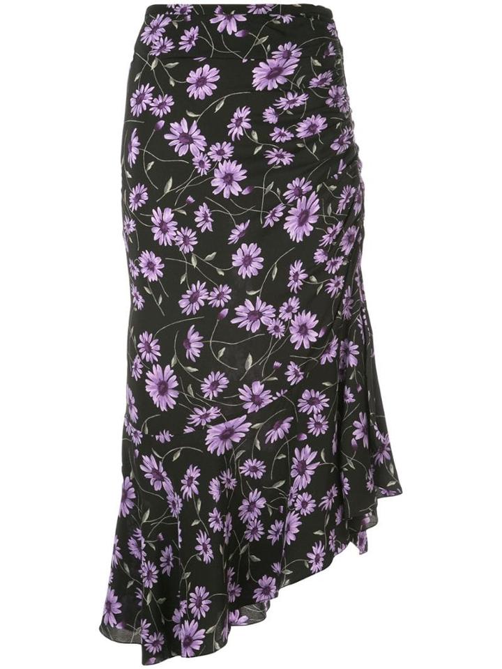 Michael Kors Floral Print Midi Skirt - Black