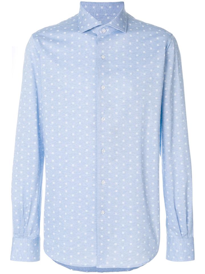 Orian Long-sleeve Embroidered Shirt - Blue