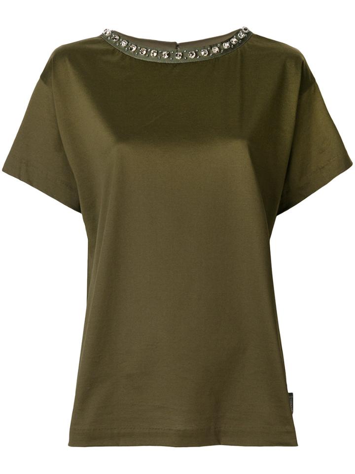 Moncler Embellished Collar T-shirt - Green