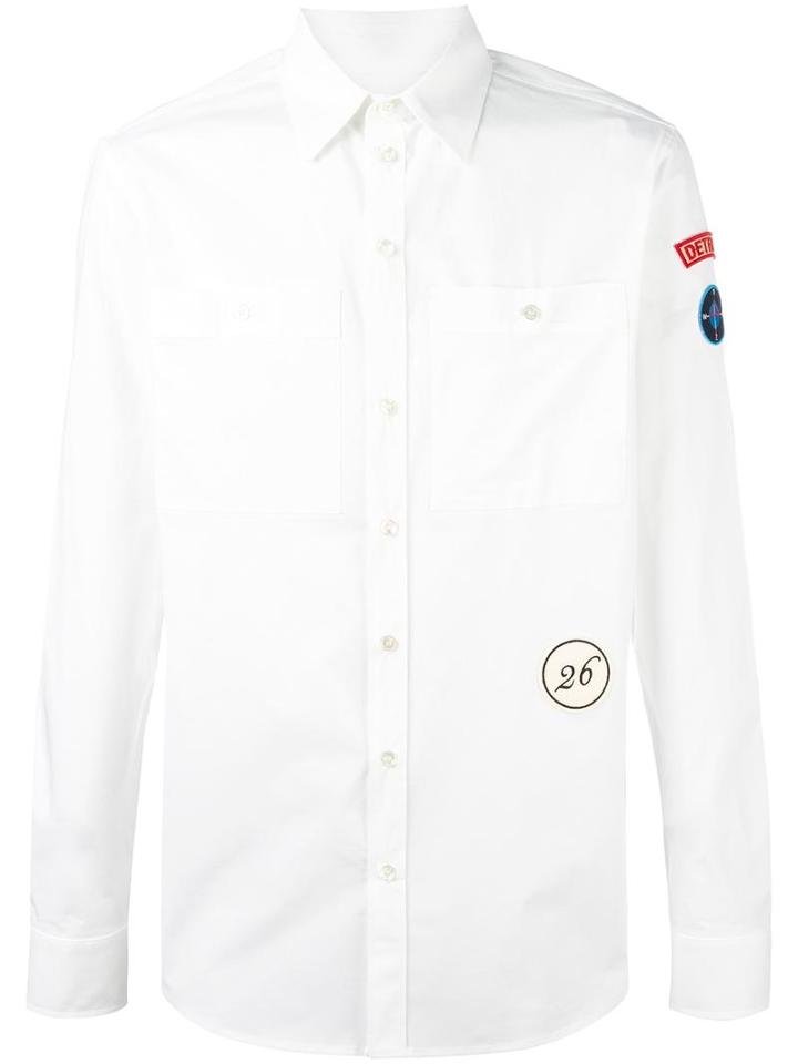Raf Simons Chest Pockets Shirt, Men's, Size: 50, White, Cotton/polyurethane
