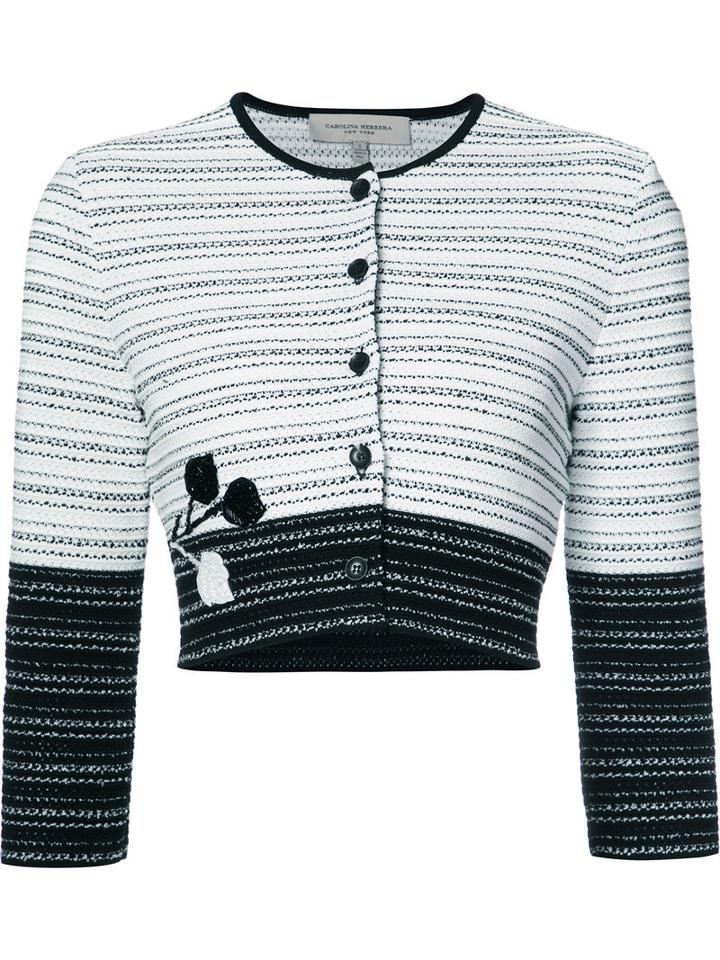 Carolina Herrera - Embroidered Jacquard Cardigan - Women - Silk/cotton/viscose - Xs, White, Silk/cotton/viscose