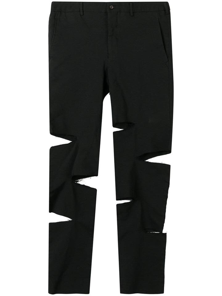 Comme Des Garçons Homme Plus Cut-out Tailored Trousers - Black