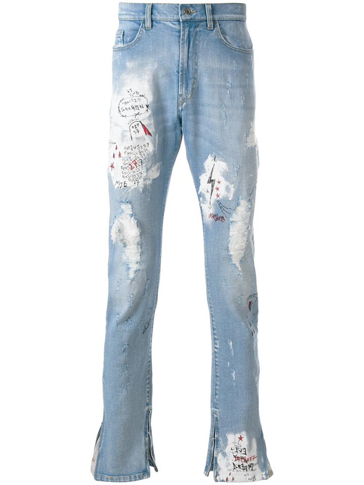 Mjb Distressed Straight-leg Jeans - Blue