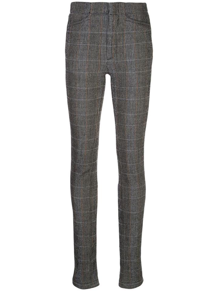 Chloé Zipped Cuff Checked Trousers - Grey