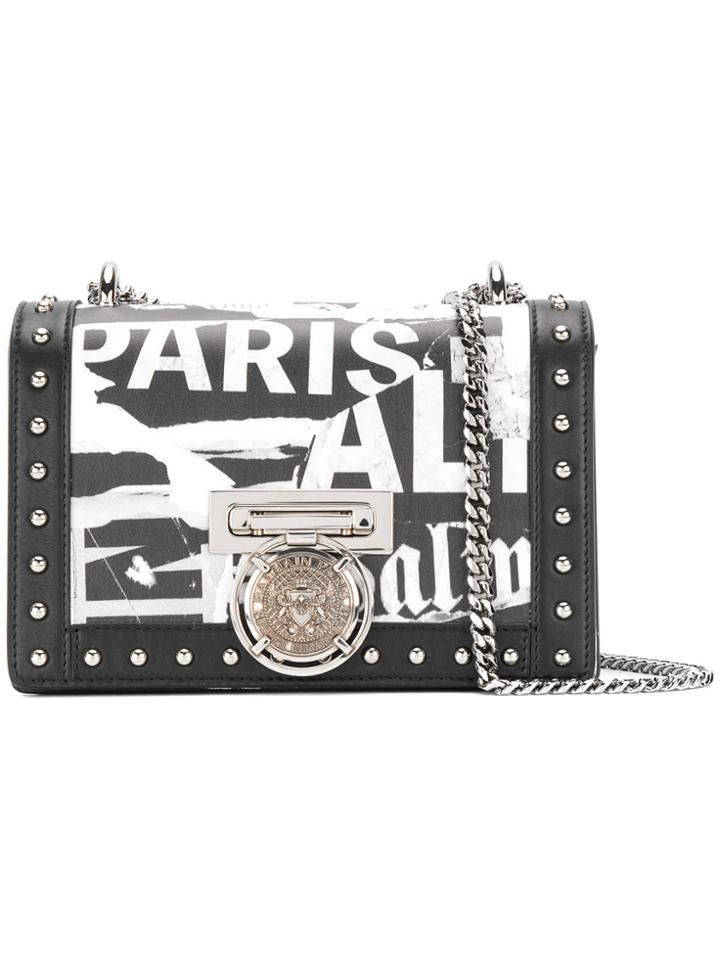 Balmain Patterned B Box Bag - Black