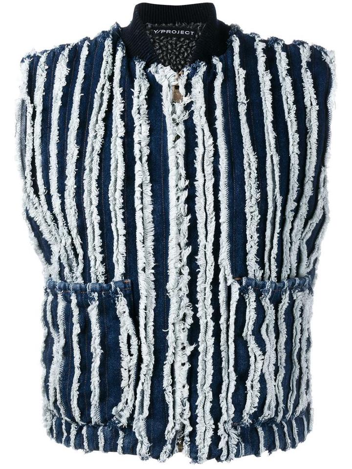 Y / Project Sleeveless Denim Jacket, Women's, Size: Small, Blue, Cotton/modacrylic/wool
