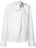 Marni - Embellished Shoulder Shirt - Women - Cotton - 42, White, Cotton