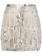 Mes Demoiselles Sequined Fringed Skirt - Nude & Neutrals