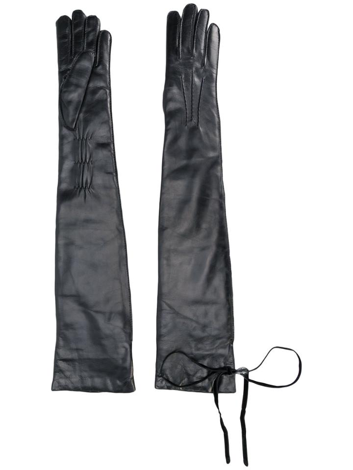 Ann Demeulemeester Long Gloves - Black