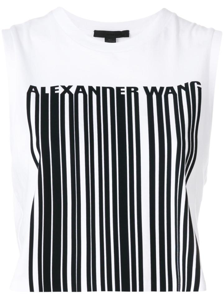 Alexander Wang Exclusive Crewneck Crop Top With Bonded Barcode -