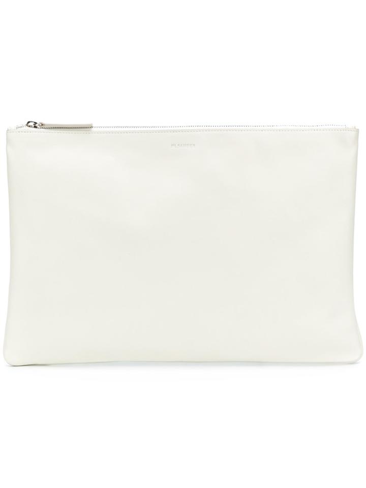Jil Sander Classic Clutch Bag - White