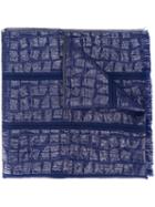 Armani Collezioni Woven Jacquard Scarf, Women's, Blue, Silk/polyamide/viscose/wool