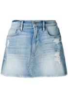 Frame Denim - Distressed Denim Skirt - Women - Cotton/spandex/elastane/polyester - 26, Blue, Cotton/spandex/elastane/polyester