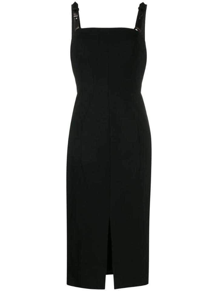 Tom Ford Leather Straps Fitted Dress - Black