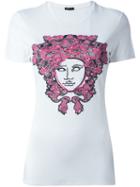 Versace Medusa Embroidered T-shirt, Women's, Size: 38, White, Viscose/spandex/elastane/polyamide