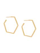 Rachel Jackson Hexagon Hoop Earrings - Metallic