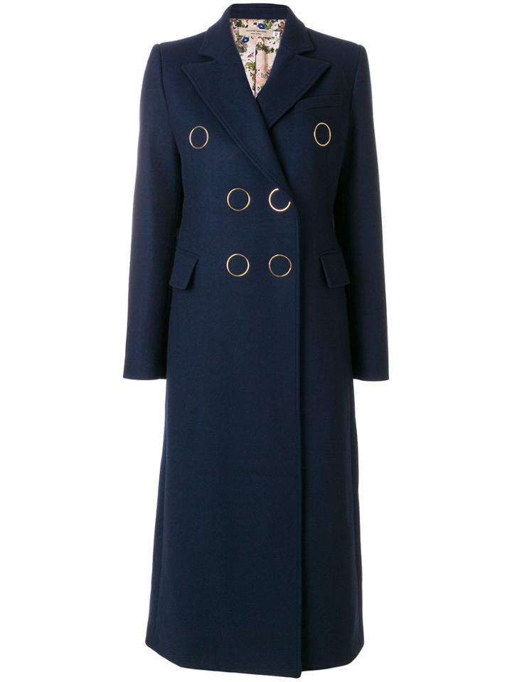Piccione. Piccione Double-breasted Fitted Coat - Blue