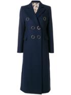 Piccione. Piccione Double-breasted Fitted Coat - Blue