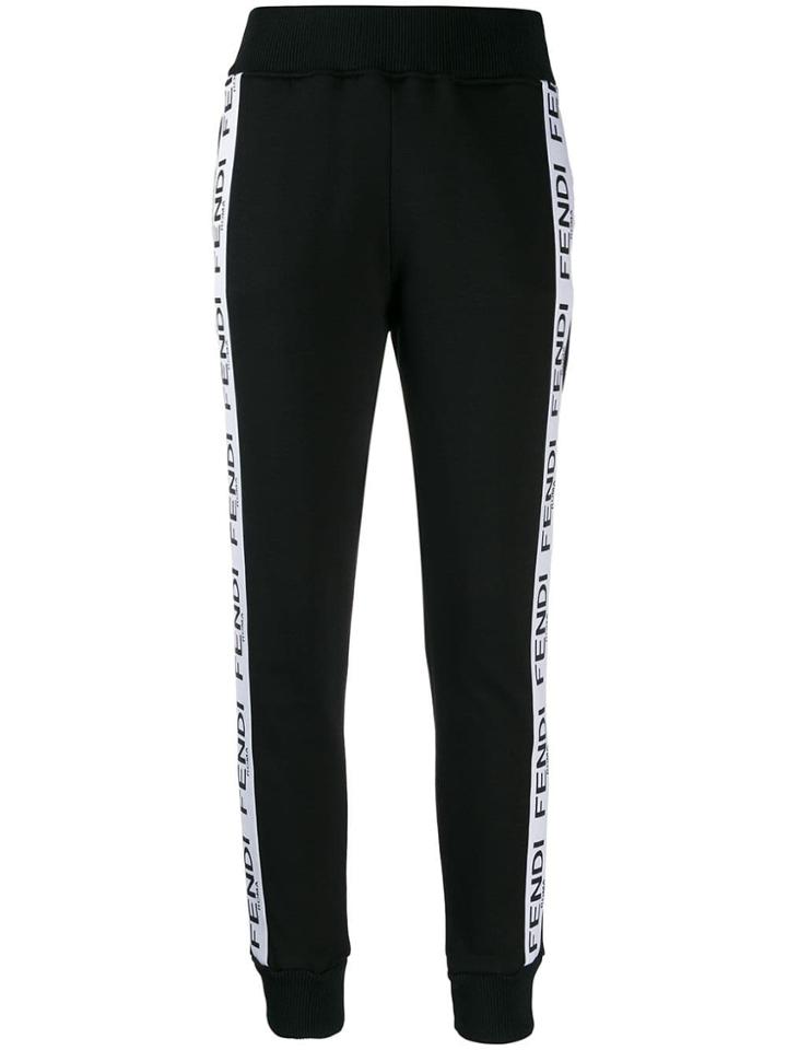 Fendi Roma/amor Logo Tape Track Pants - Black