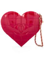 Chanel Vintage Quilted Plexiglass Heart Clutch, Women's, Pink/purple