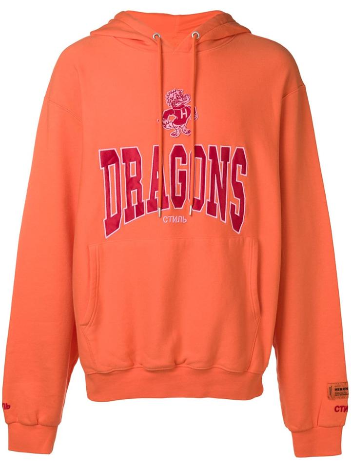 Heron Preston Dragon Jersey Hoodie - Yellow & Orange