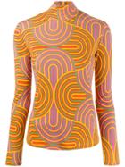 La Doublej Roll Neck Geometric Print Sweater - Yellow