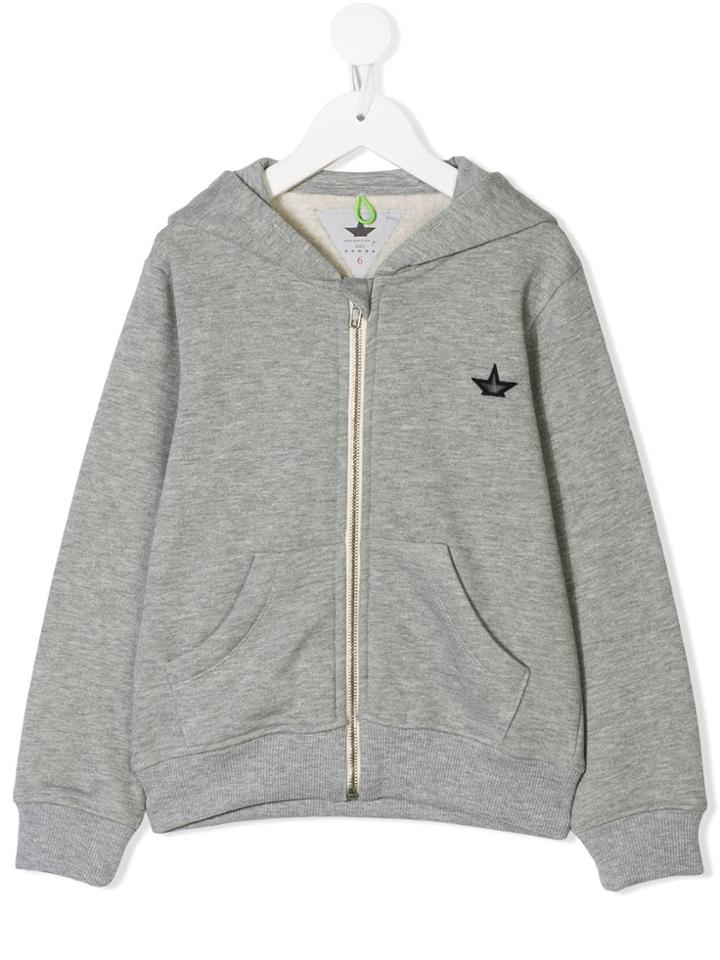Macchia J Kids Logo Embroidered Hoodie - Grey