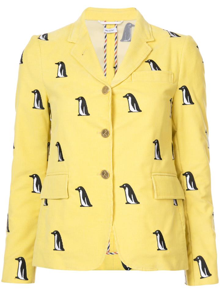 Thom Browne Penguin Print Blazer - Yellow & Orange