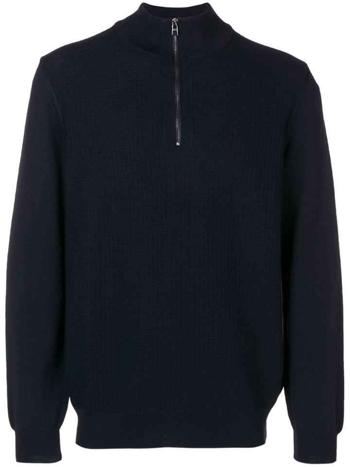 Boss Hugo Boss Front Zip Sweater - Blue
