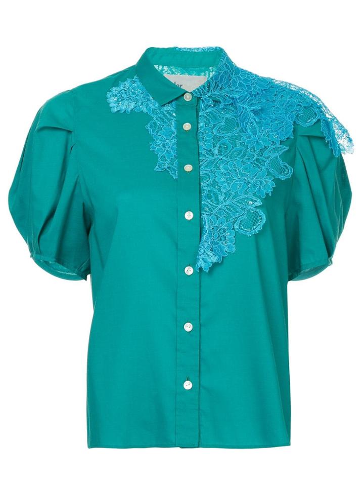 Kolor Lace Insert Blouse - Green