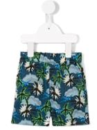 Stella Mccartney Kids - Palm Tree Print Swim Shorts - Kids - Cotton - 6 Mth, Blue