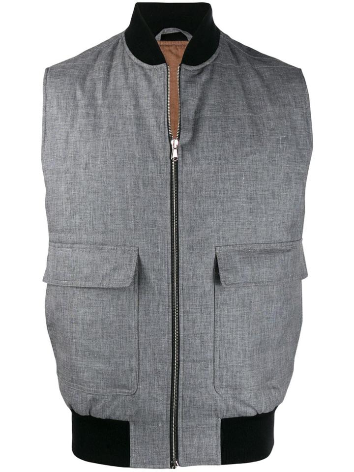 Barba Chambray Gilet - Grey