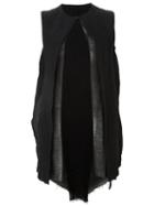 Masnada Sleeveless Jacket, Women's, Size: 42, Black, Linen/flax