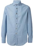 Brunello Cucinelli Dot Pattern Long Fit Button Down Shirt