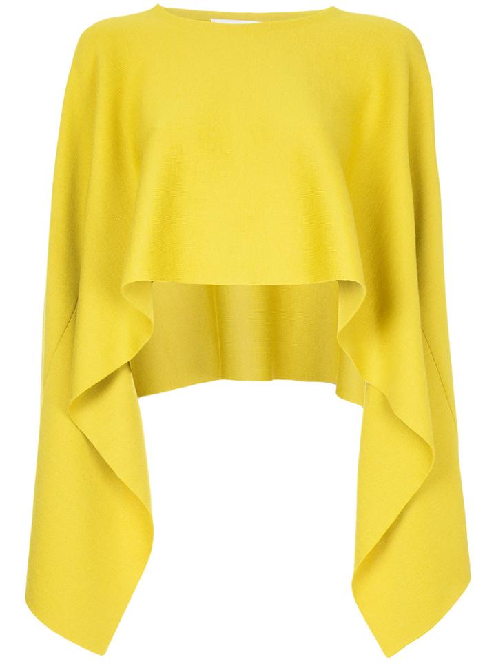 Jil Sander Ruffled Curved Hem Cape - Yellow & Orange