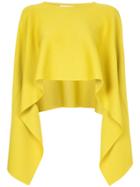Jil Sander Ruffled Curved Hem Cape - Yellow & Orange