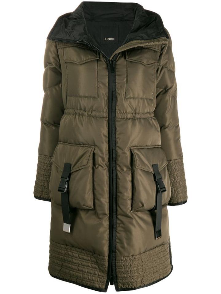 Pinko Hooded Padded Coat - Green